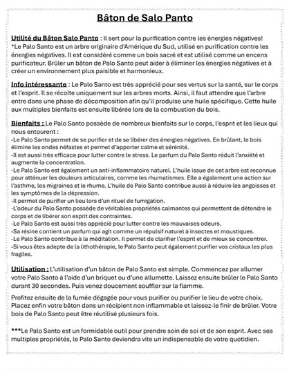 Bâton Palo Santo de fumigation